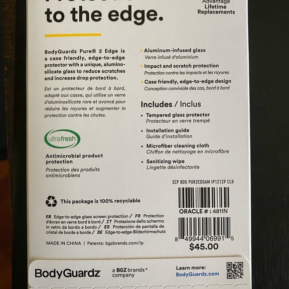 New in box Body Guardz glass screen protector for iPhone 12/12pro. - Picture 2 of 2